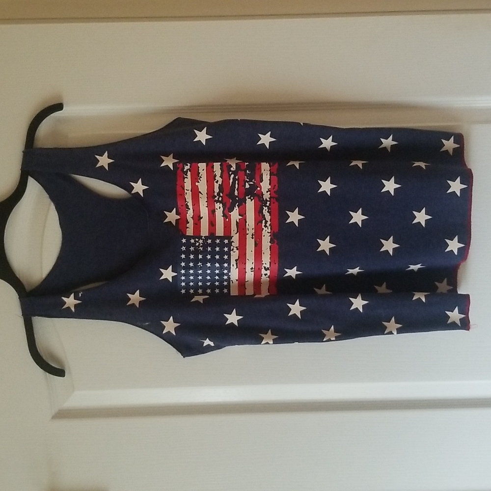 Patriotic stars and stripes tank top